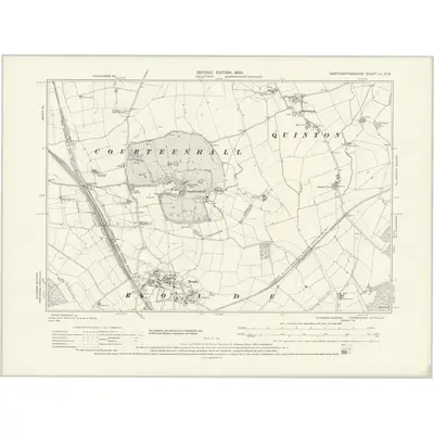 1899 Map of Northamptonshire LII.SW, 1931 Print