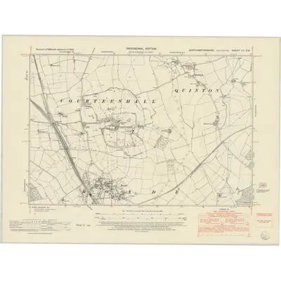 1950 Map of Northamptonshire LII.SW, 1952 Print