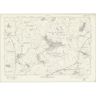 1920 Map of Northamptonshire LIV, 1923 Print