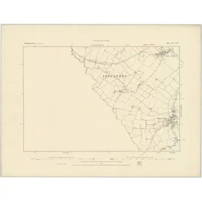 1883 Map of Northamptonshire LIV.NW, 1884 Print