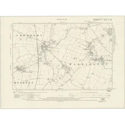 1920 Map of Northamptonshire LIV.SW, 1923 Print