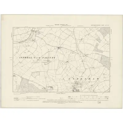 1898 Map of Northamptonshire LIX.NE, 1901 Print