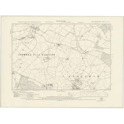 1923 Map of Northamptonshire LIX.NE, 1927 Print