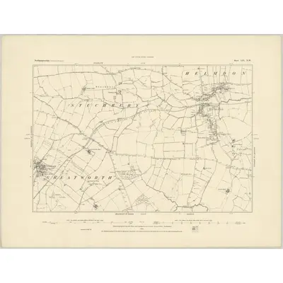 1882 Map of Northamptonshire LIX.NW, 1883 Print