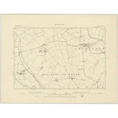 1882 Map of Northamptonshire LIX.SW, 1883 Print