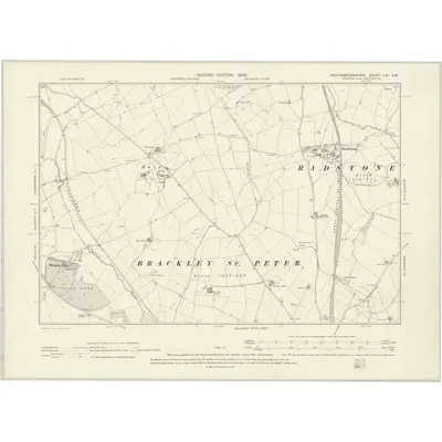 1898 Map of Northamptonshire LIX.SW, 1900 Print