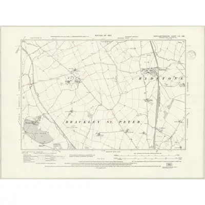 1923 Map of Northamptonshire LIX.SW, 1938 Print