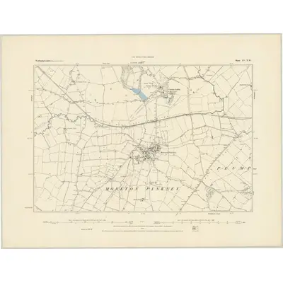 1882 Map of Northamptonshire LV.NW, 1884 Print