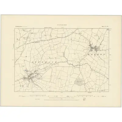 1882 Map of Northamptonshire LV.SW, 1884 Print
