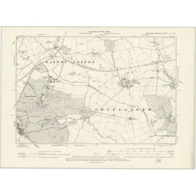 1899 Map of Northamptonshire LVI.NE, 1900 Print