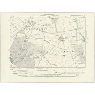 1899 Map of Northamptonshire LVI.NE, 1931 Print