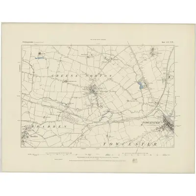 1882 Map of Northamptonshire LVI.NW, 1884 Print