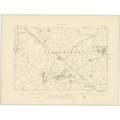 1882 Map of Northamptonshire LVI.SE, 1883 Print