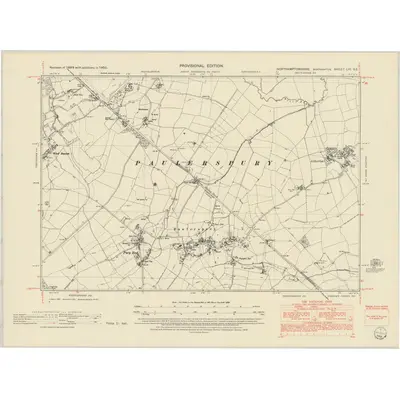 1950 Map of Northamptonshire LVI.SE, 1952 Print