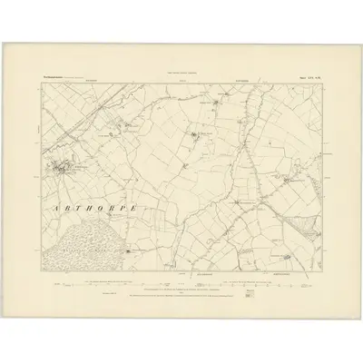 1882 Map of Northamptonshire LVI.SW, 1884 Print