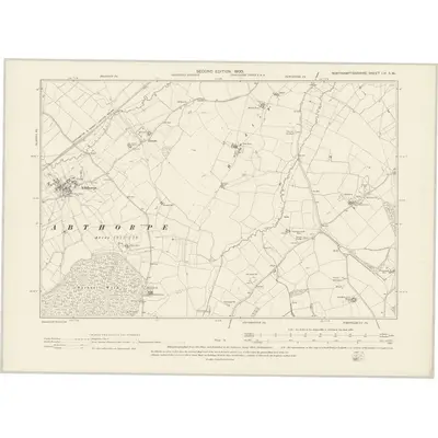 1899 Map of Northamptonshire LVI.SW, 1900 Print