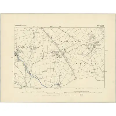 1882 Map of Northamptonshire LVII.NW, 1884 Print