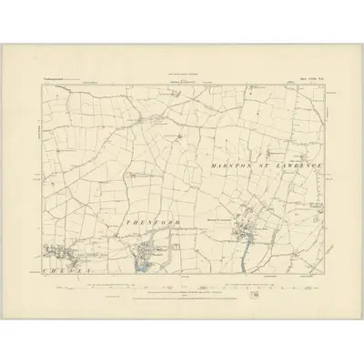 1882 Map of Northamptonshire LVIII.NE, 1884 Print