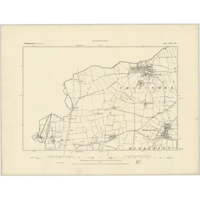 1882 Map of Northamptonshire LVIII.NW, 1884 Print