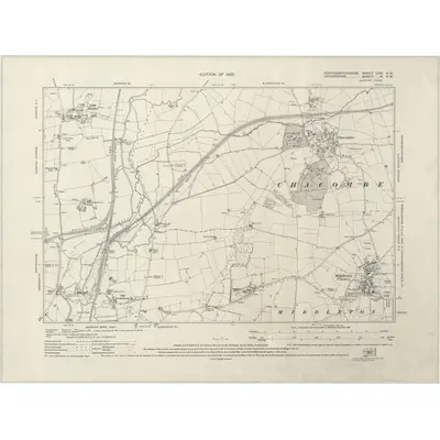 1921 Map of Northamptonshire LVIII.NW, 1923 Print