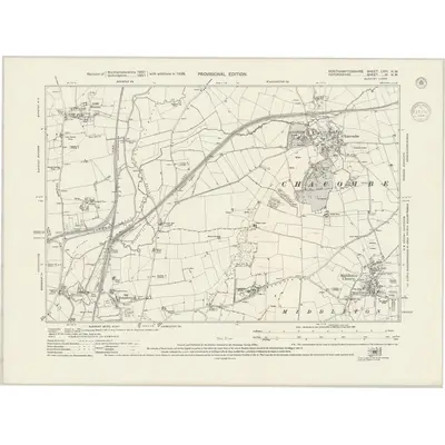1938 Map of Northamptonshire LVIII.NW, 1944 Print