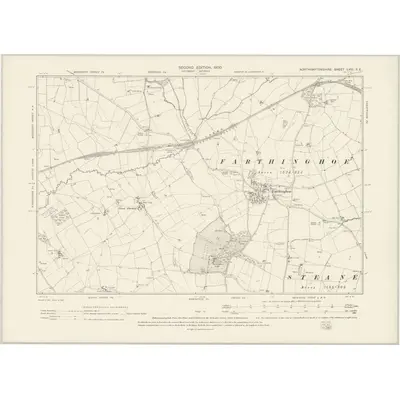 1898 Map of Northamptonshire LVIII.SE, 1900 Print