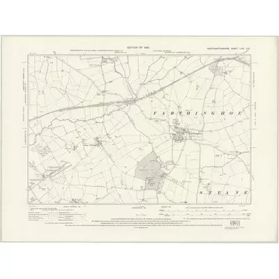 1920 Map of Northamptonshire LVIII.SE, 1923 Print