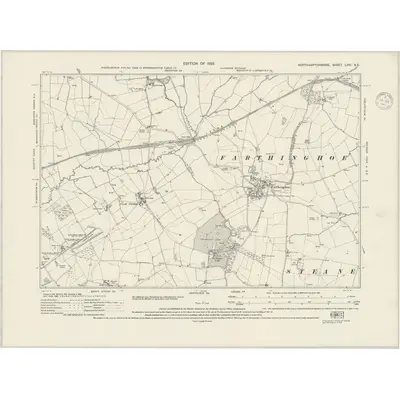 1920 Map of Northamptonshire LVIII.SE, 1947 Print