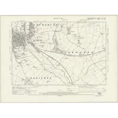 1921 Map of Northamptonshire LVIII.SW, 1923 Print