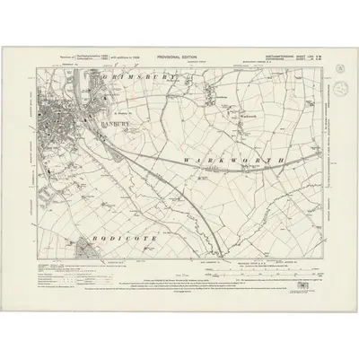 1938 Map of Northamptonshire LVIII.SW, 1944 Print