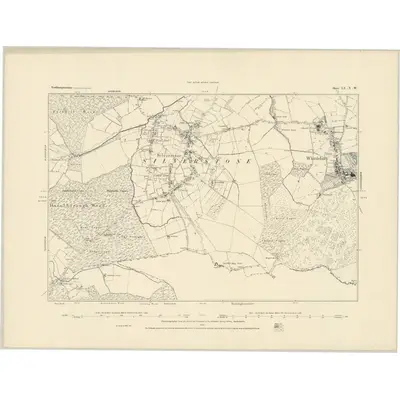 1882 Map of Northamptonshire LX.NW, 1883 Print