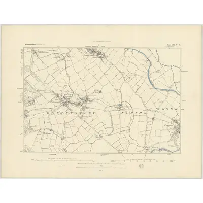 1882 Map of Northamptonshire LXI.NW, 1883 Print