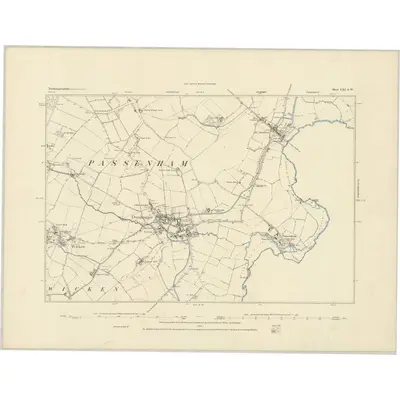 1882 Map of Northamptonshire LXI.SW, 1883 Print