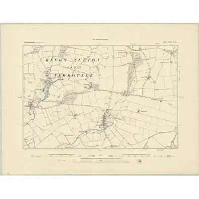 1882 Map of Northamptonshire LXII.NE, 1883 Print