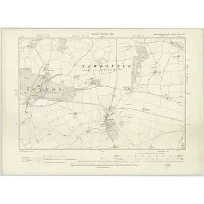 1898 Map of Northamptonshire LXII.NE, 1900 Print