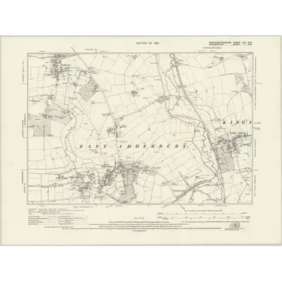 1920 Map of Northamptonshire LXII.NW, 1923 Print