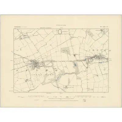 1882 Map of Northamptonshire LXII.SE, 1884 Print