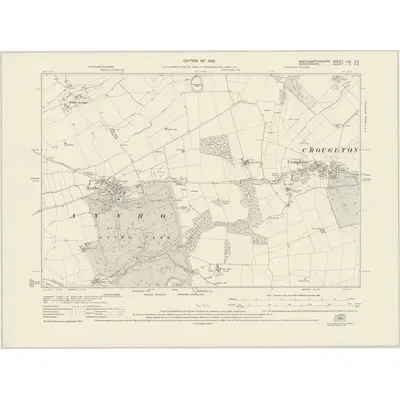 1920 Map of Northamptonshire LXII.SE, 1923 Print