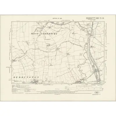 1920 Map of Northamptonshire LXII.SW, 1923 Print