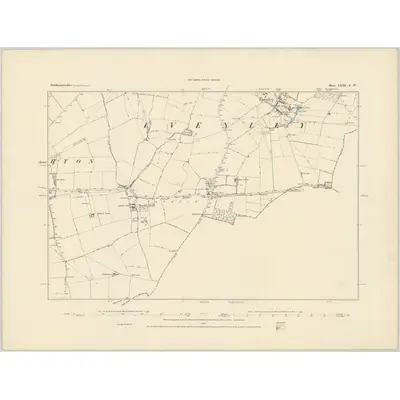 1882 Map of Northamptonshire LXIII.SW, 1883 Print