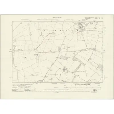 1920 Map of Northamptonshire LXIII.SW, 1923 Print