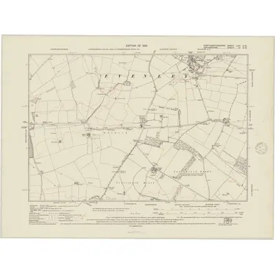 1920 Map of Northamptonshire LXIII.SW, 1948 Print