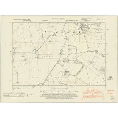 1950 Map of Northamptonshire LXIII.SW, 1952 Print