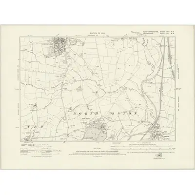 1920 Map of Northamptonshire LXVI.NW, 1923 Print