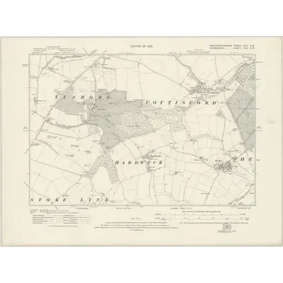 1920 Map of Northamptonshire LXVII.NW, 1923 Print