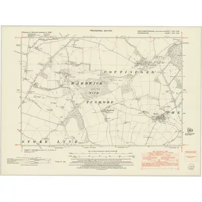 1950 Map of Northamptonshire LXVII.NW, 1952 Print