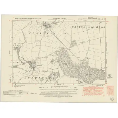 1950 Map of Northamptonshire VI.NE, 1952 Print