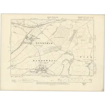 1899 Map of Northamptonshire VI.NW, 1904 Print