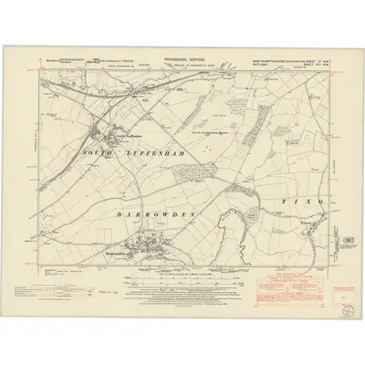 1949 Map of Northamptonshire VI.NW, 1952 Print