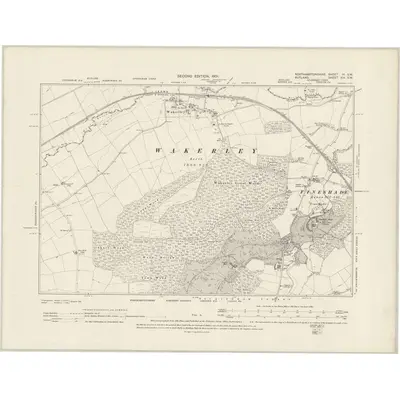 1899 Map of Northamptonshire VI.SW, 1901 Print